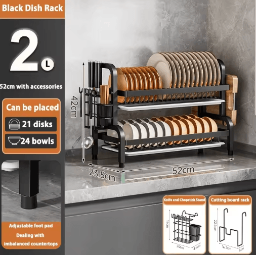Multifunctional Multi Layer Dish Rack Portable Kitchen Countertop Storage & Drain Shelf