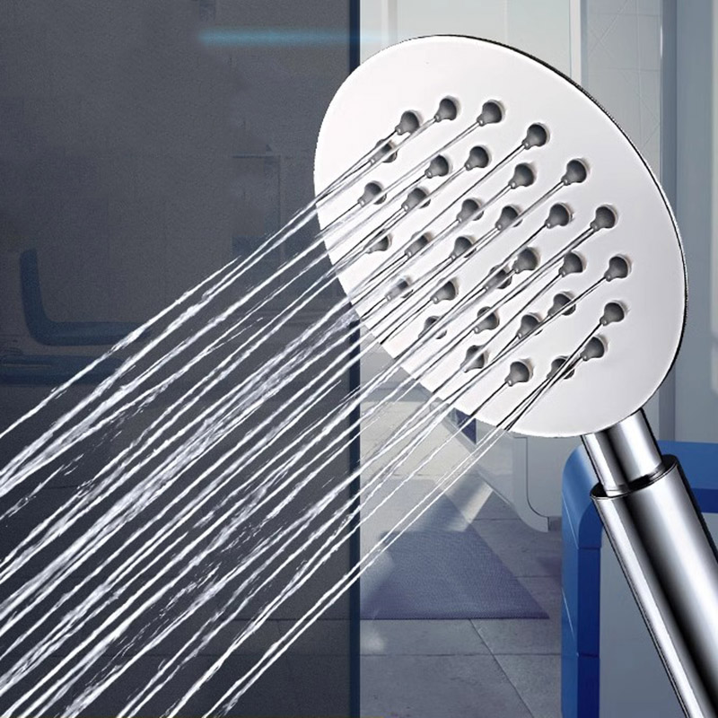 Booster Shower Head Handheld Set Stainless Steel Silicone Water Outlet Round Square