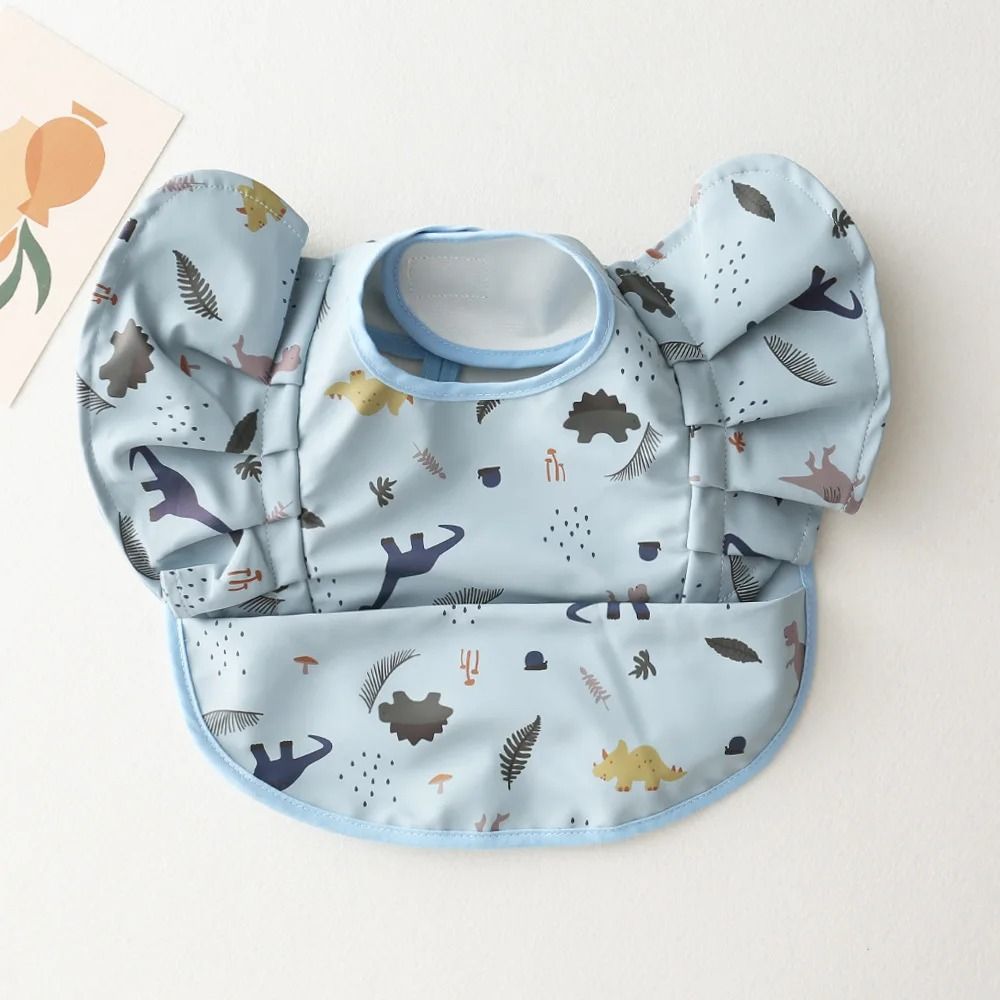 Soft Waterproof Baby Feeding Bib with Front Pocket