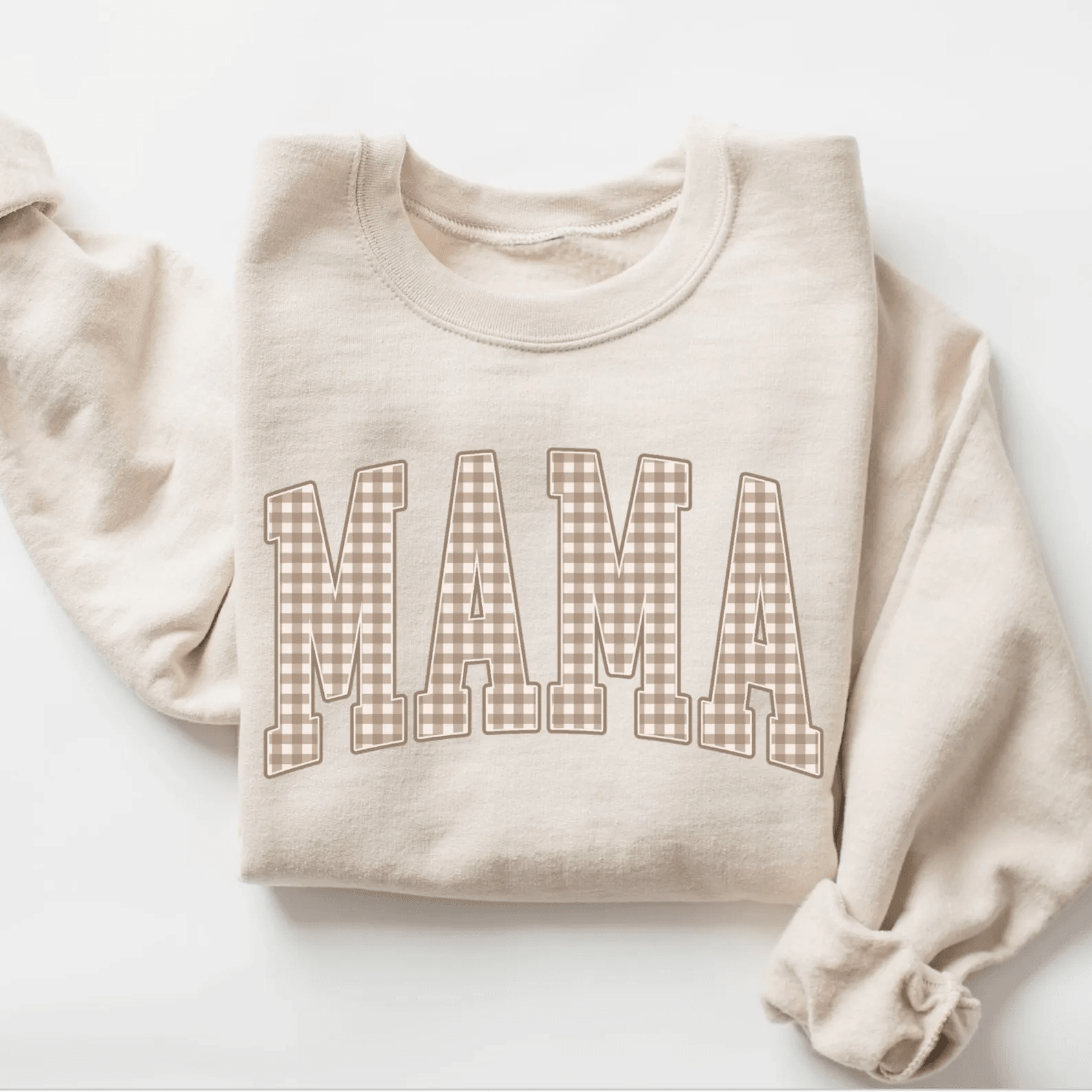 Gingham Mama Sweatshirt Vintage Mama Shirt Trendy Mom Crewneck Mothers Day Gift