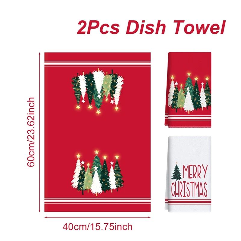 Merry Christmas Santa Kitchen Towels Set of 2