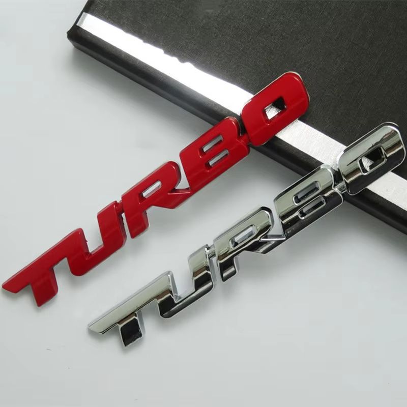 Metal 3D Turbocharged Car Badge Sticker, Universal Car Modification Emblem