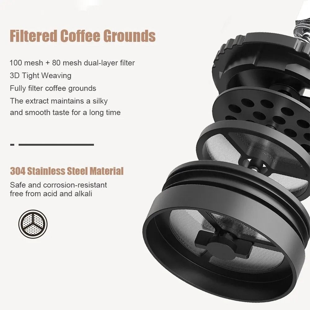 Double-Wall Stainless Steel French Press Coffee & Tea Maker
