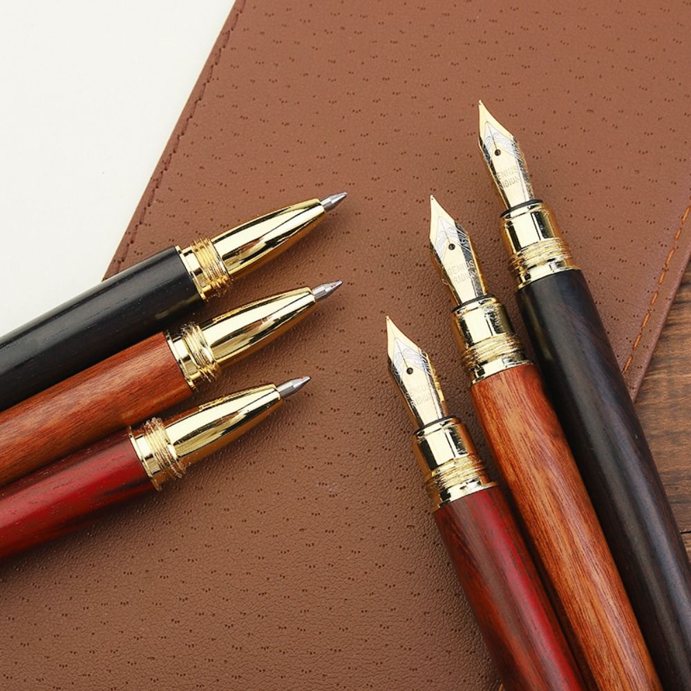 Luxury Wood Fountain Pen Smooth Ink Business Signature Writing Pen