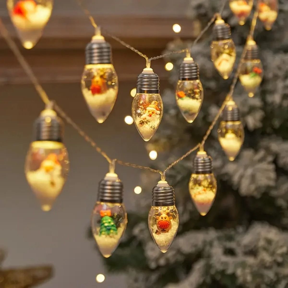 Christmas Snowball LED String Lights Battery Powered Holiday Decor