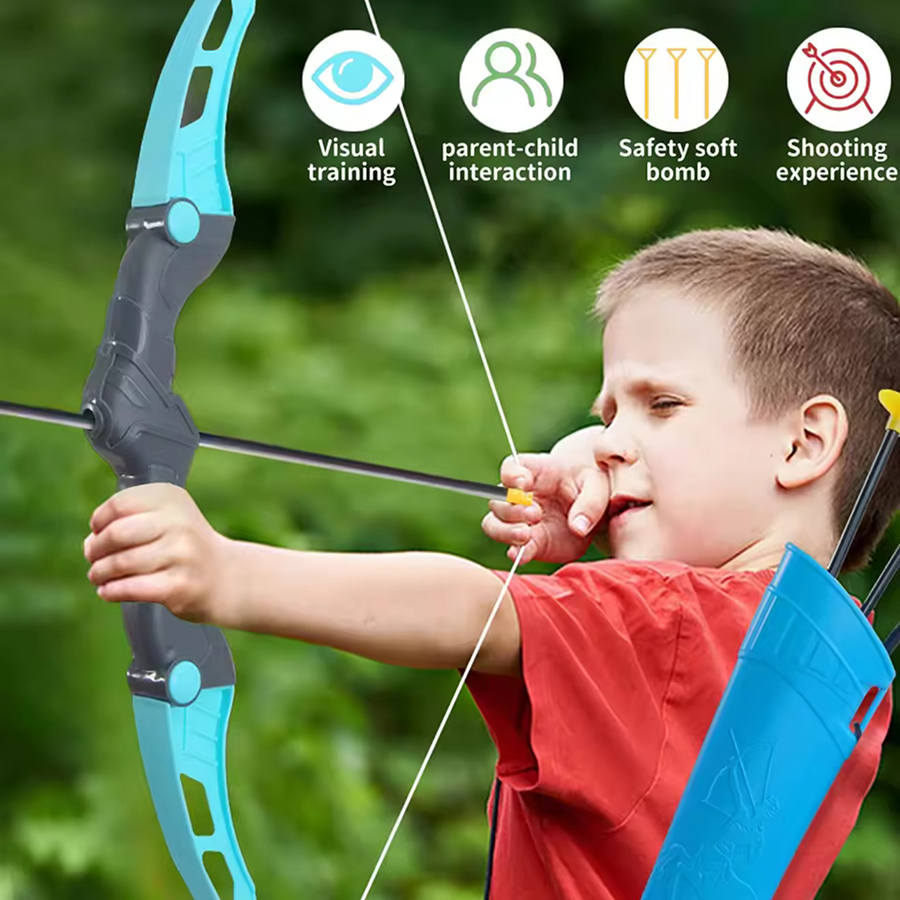 Kids Archery Set Toy with Target Safe Outdoor Bow and Arrow Shooting Game for Children