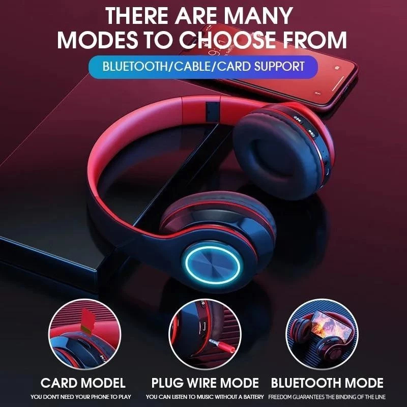 Stereo Gaming Headset with Microphone Foldable On,Ear Headphones for Sports and Gaming