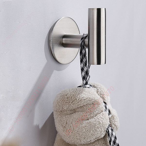 Stainless Steel Wall Hook Adhesive Robe Hooks for Towel, Coat & Key Bathroom & Kitchen Storage Accessories