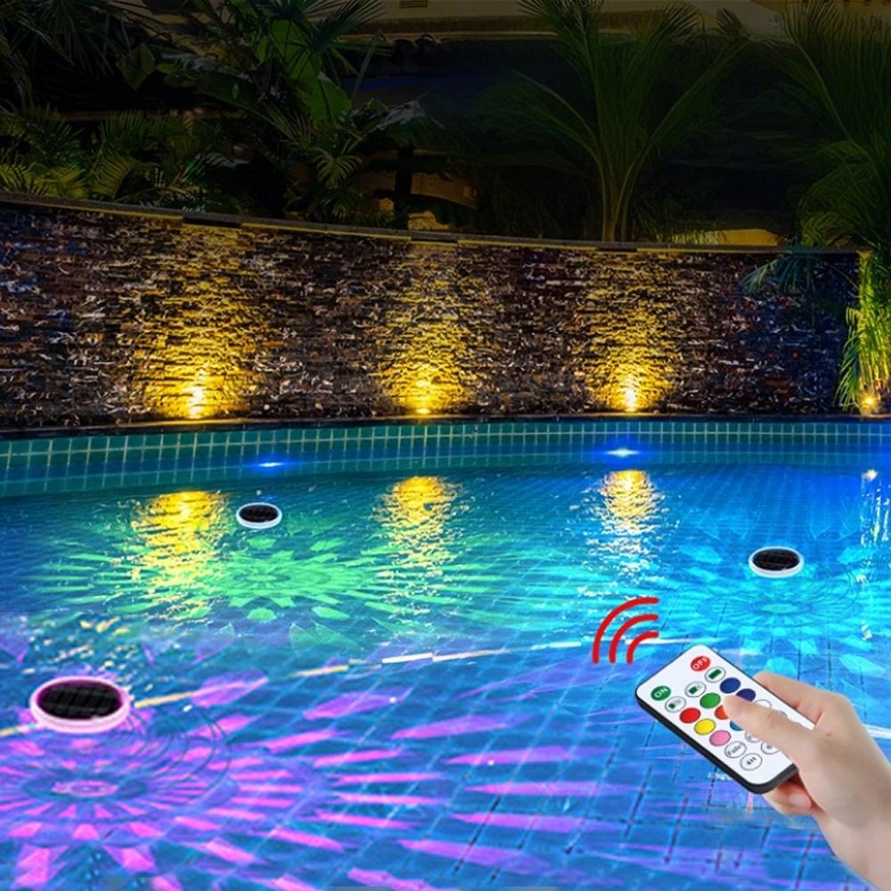 Solar Swimming Pool Lights with Remote | IP67 Waterproof Floating RGB LED Atmosphere Lamp