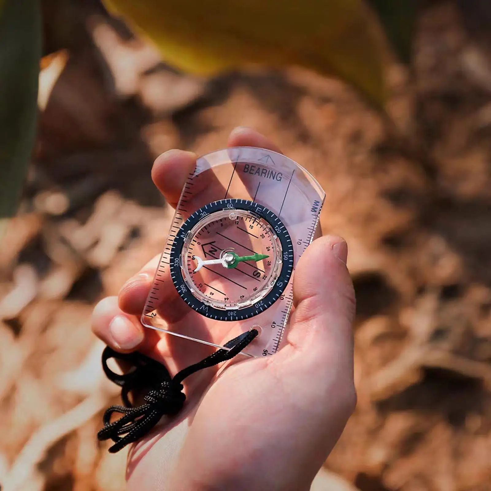 Transparent Acrylic Compass with Map Scale for Hiking Backpacking Navigation Tool