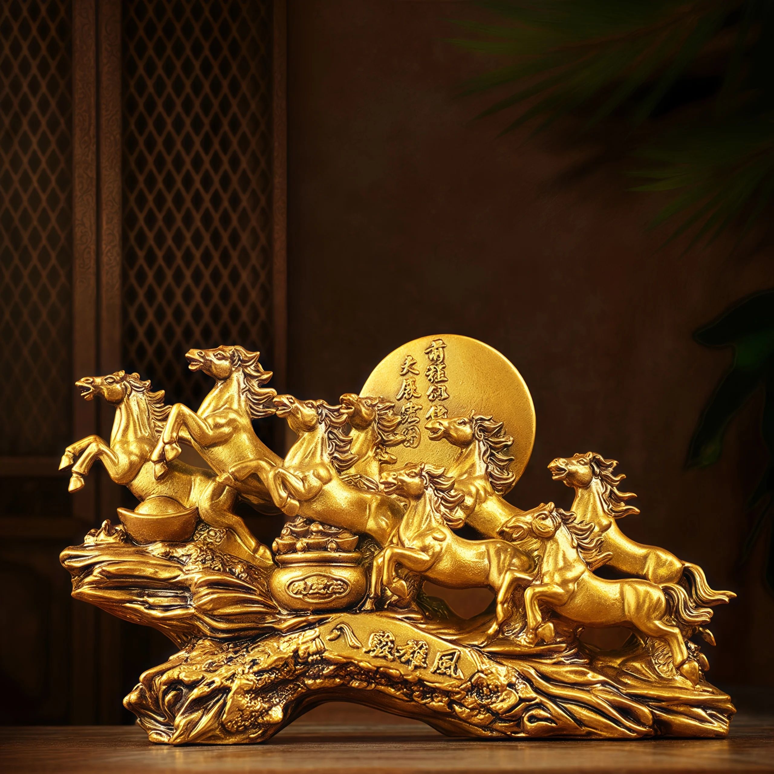 Eight Horses Feng Shui Wealth Figurine