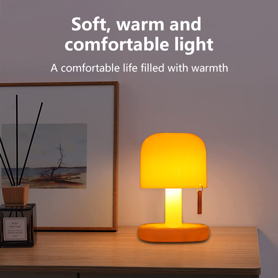 USB Rechargeable Mushroom Lamp LED Table Lamp Mini Sunset Night Light Bedside Lamps Desk Room Decoration Mood Light