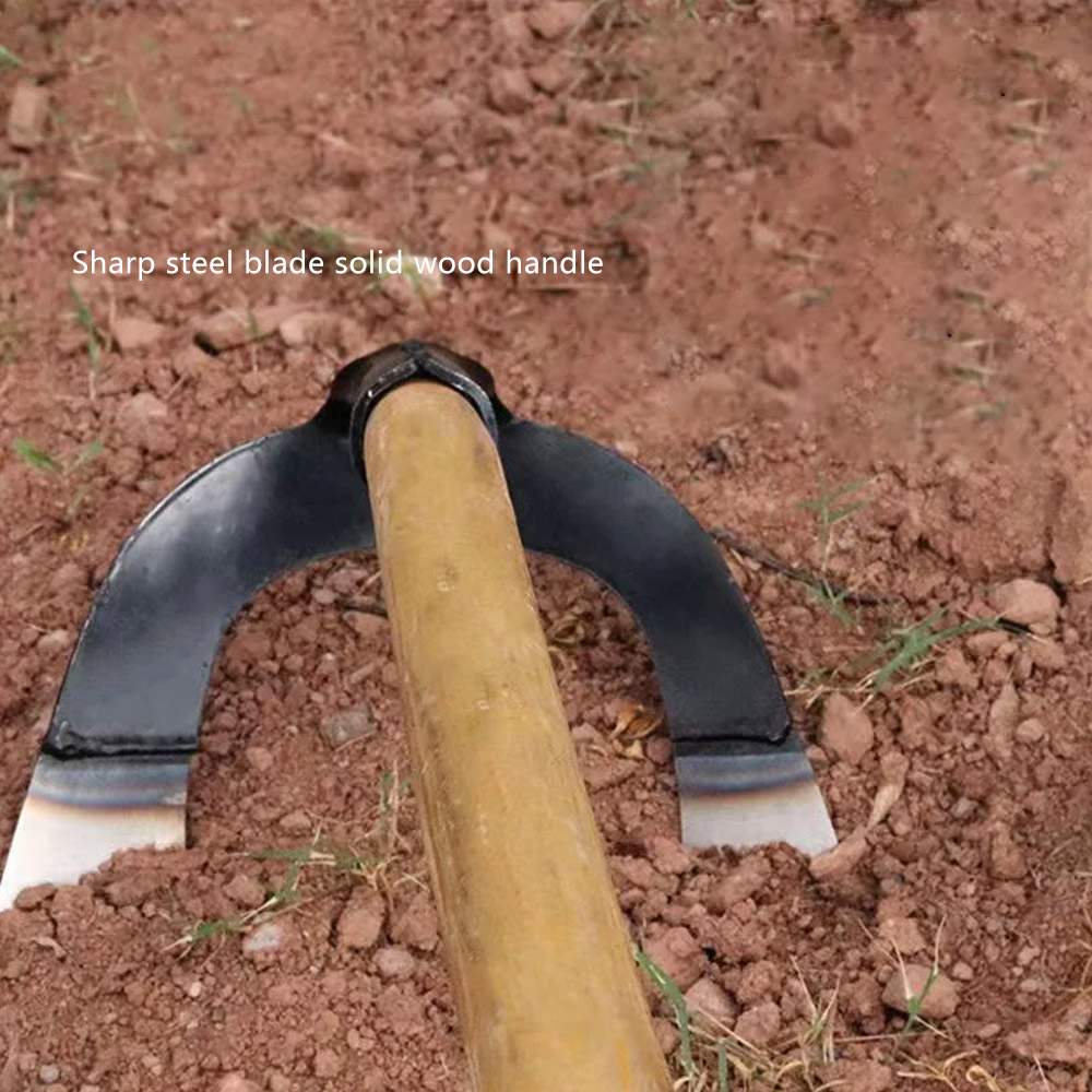 Shovel-Shaped Hollow Hoe Weeding Rake, Labor-Saving Steel Weeding Hoe with Handle for Gardening & Soil Loosening