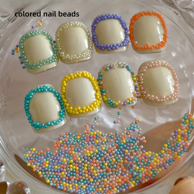 DIY Pastel Pink White Resin Pearl Decor, Dopamine Color Caviar Nail Beads for Elegant Nail Art, Perfect for Women & Girl