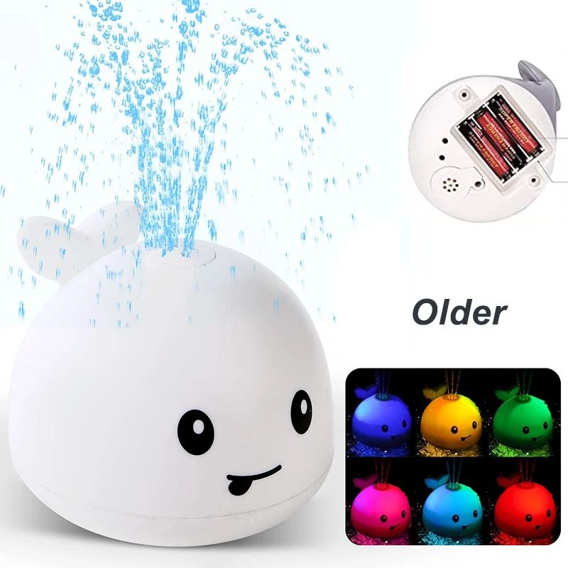 Rechargeable Baby Bath Toy Light Up Whale Water Spray