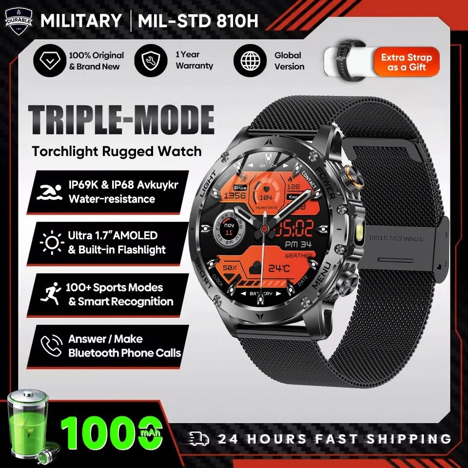 PowerPulse AMOLED GPS Smart Watch Bluetooth Call NFC Fitness Watch