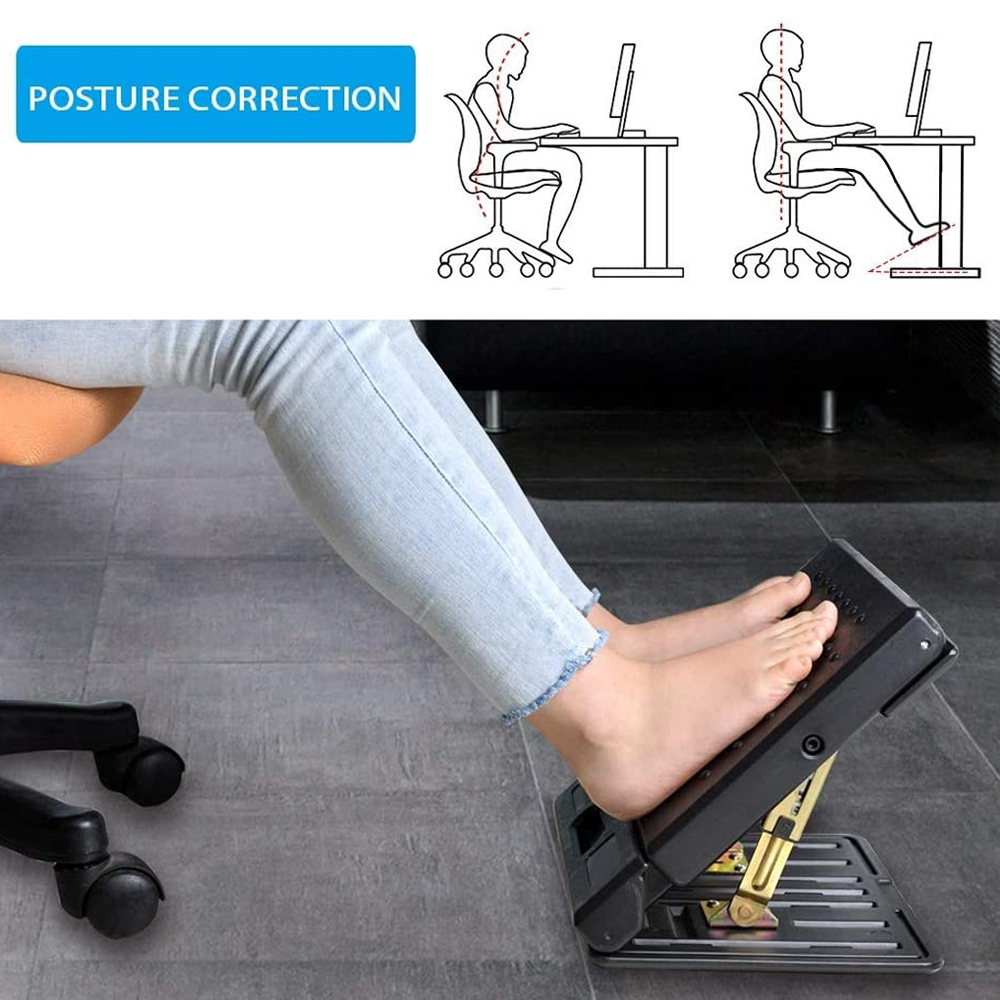 Adjustable Footrest with Removable Soft Pad, Load Massaging Beads, Home Use