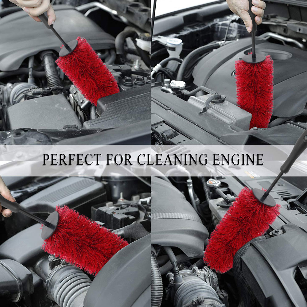 Car Wheel Rim Tire Cleaning Brush Soft Bristle Non-Scratch Car Care Detailing Tool
