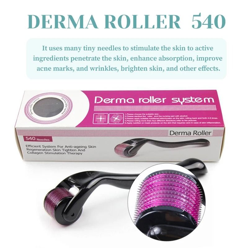 Professional 540 Titanium Derma Roller - Hair & Beard Regrowth Treatment