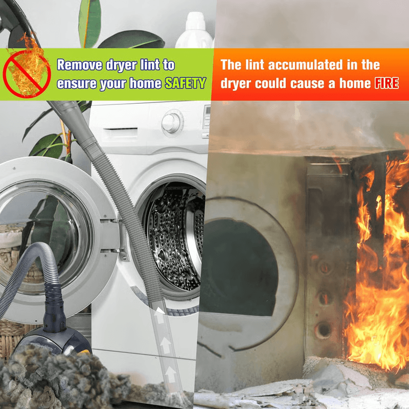 Dryer Vent Cleaner Kit - Lint Removal Tool, Fire Hazard Prevention & Efficiency Boost