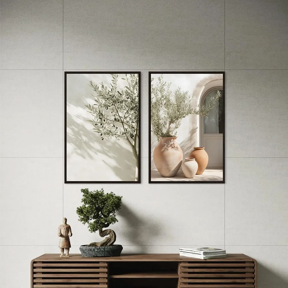 Botanical Narrative Canvas – High-Definition Mediterranean Architectural Art