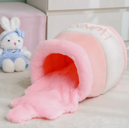 Honey Pot Cat Nest Bed – Semi-Enclosed Warm Pet Bed for Autumn & Winter