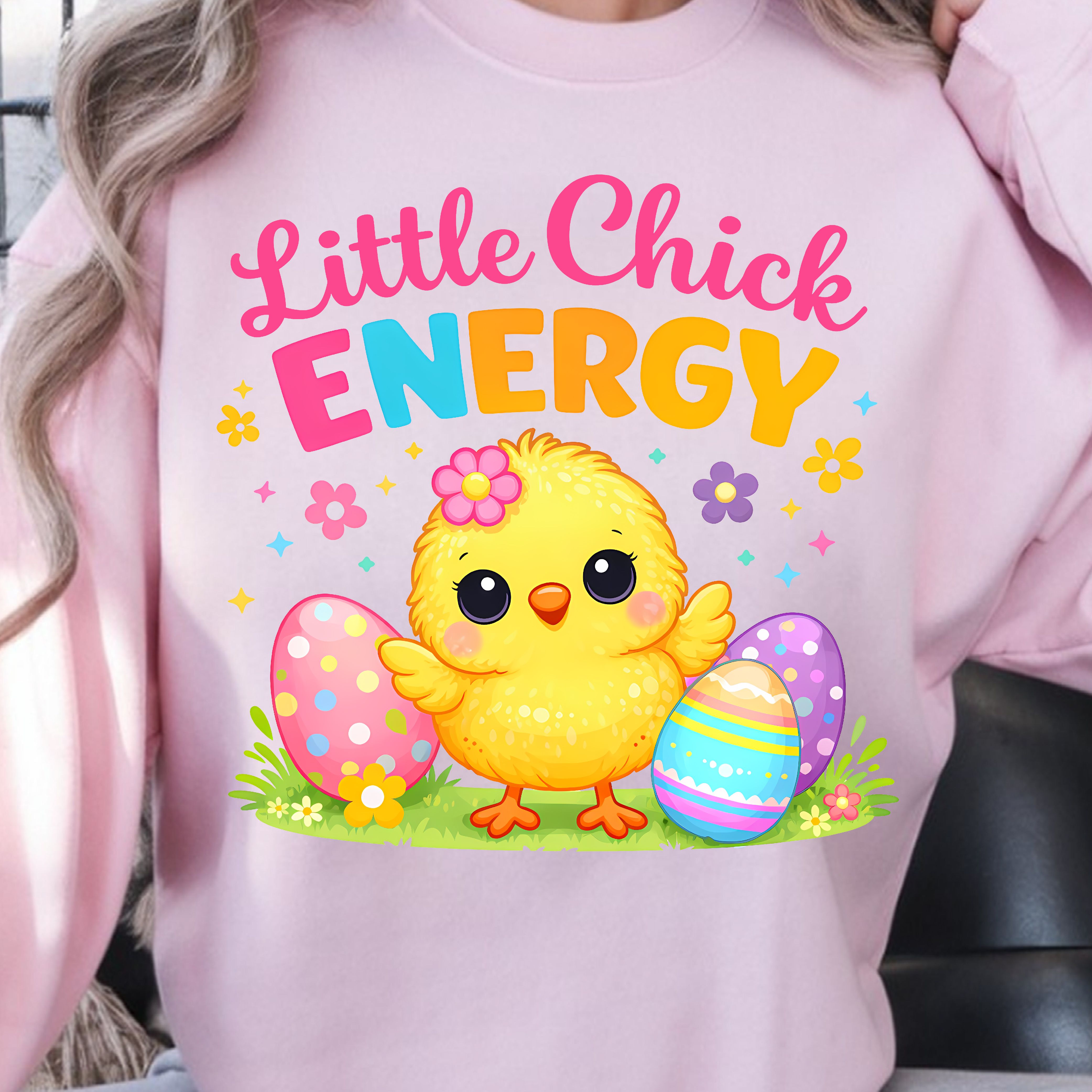 Little Chick Energy Shirt – Cute Chick & Easter Eggs Design Tee