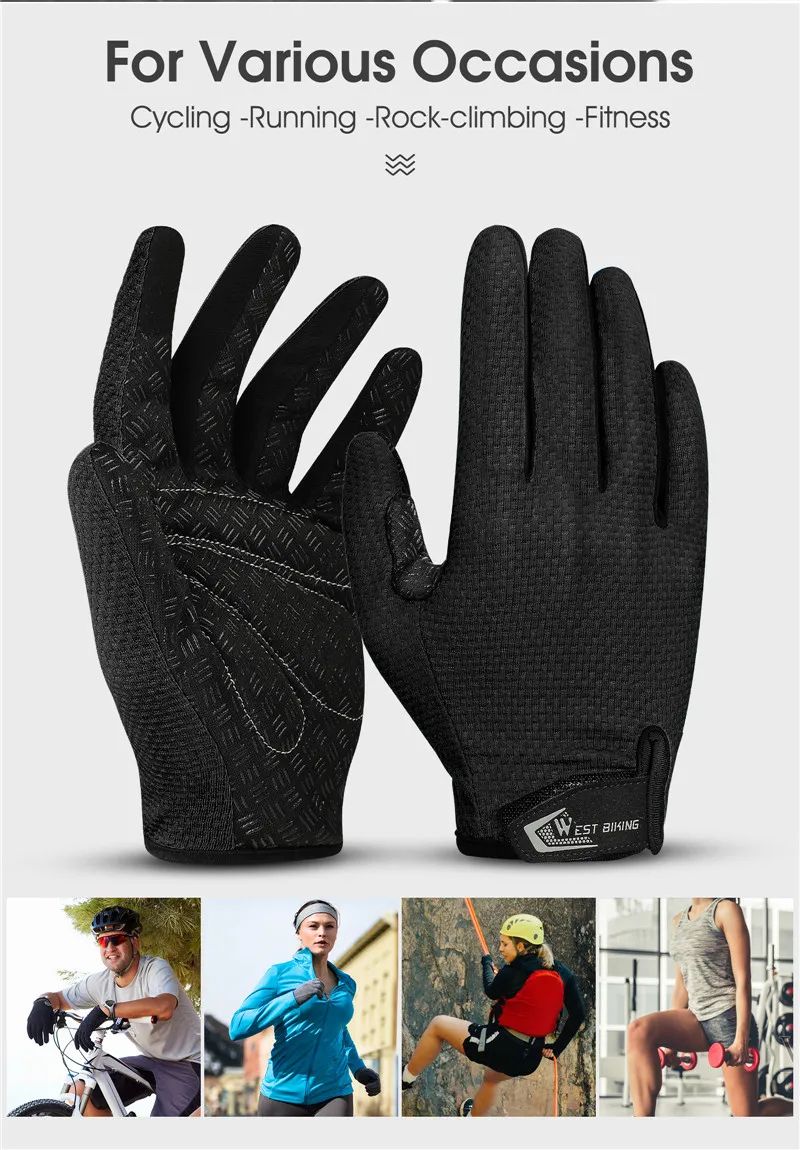 WEST BIKING Full Finger Touchscreen Cycling Gloves