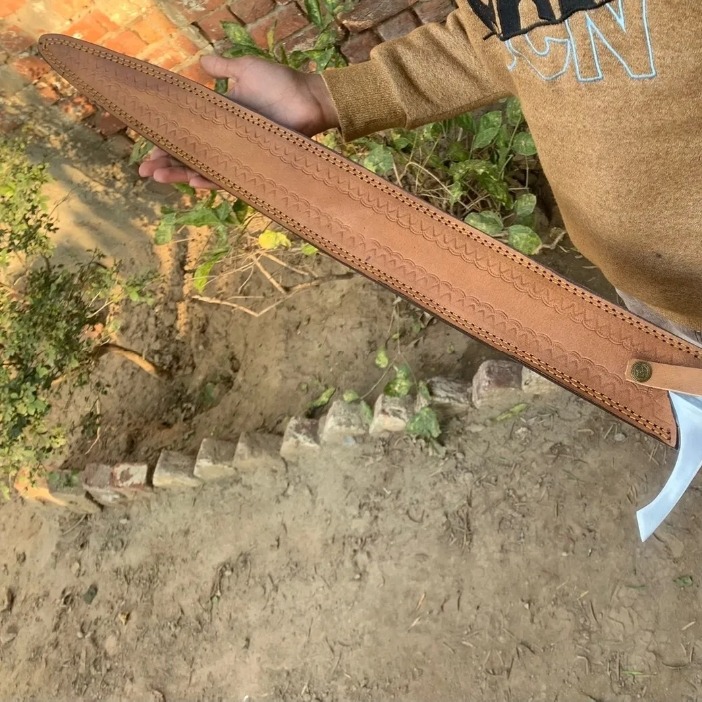 32 Inch Greek Hunting Viking Sword Handmade with Leather Sheath!