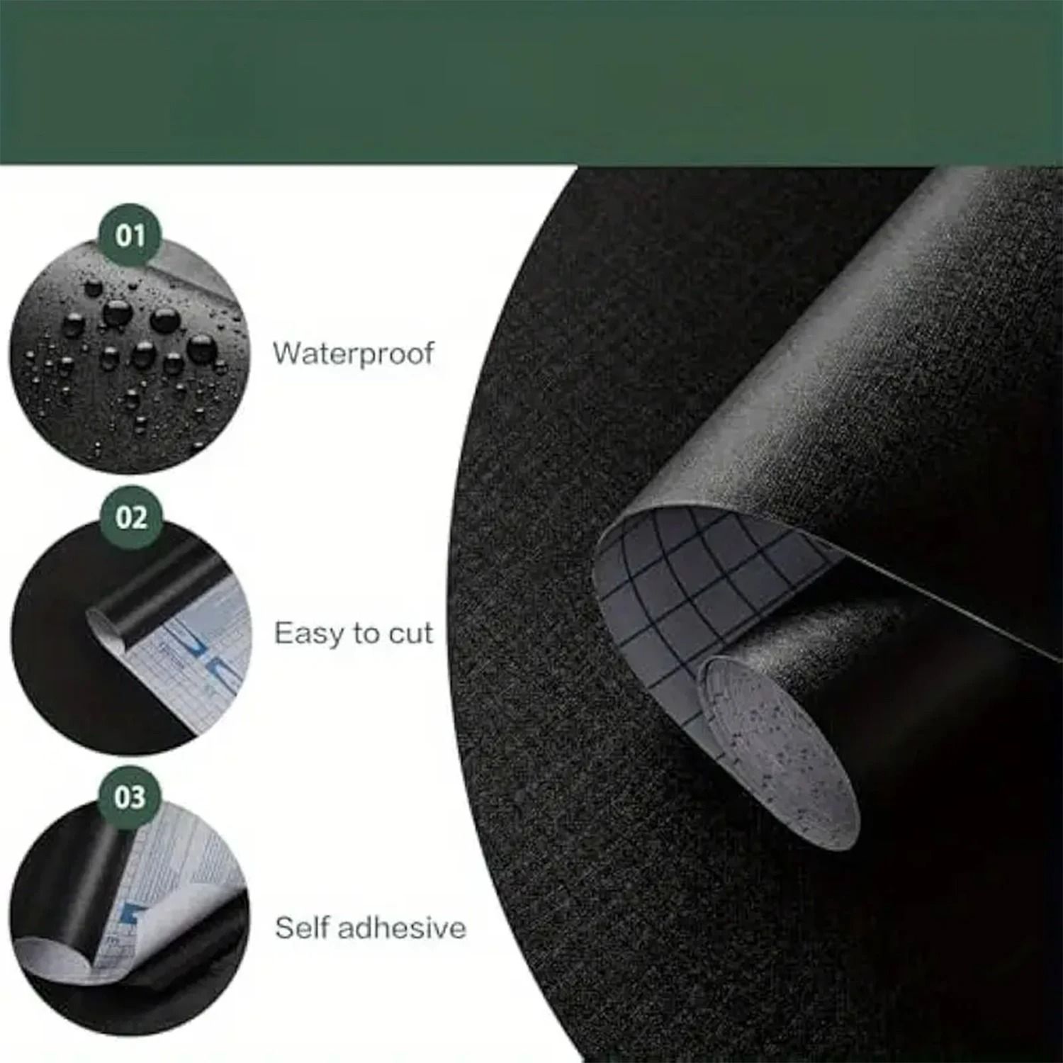 Elegant Waterproof Self Adhesive Black Wallpaper for Home and Office Decor