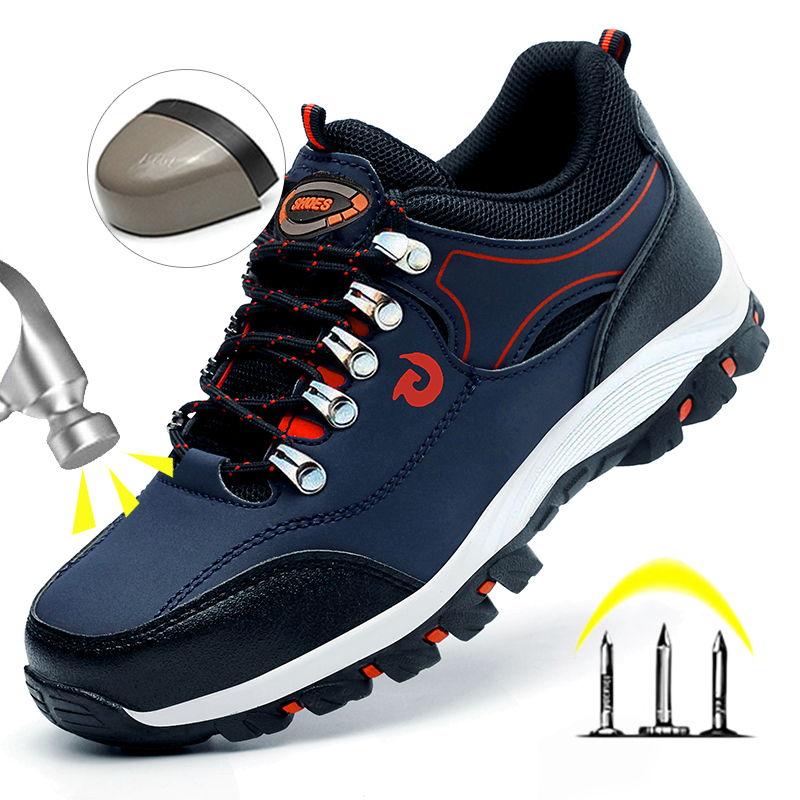 Puncture-Proof Work Boots, Steel Toe Cap Shoes, Protective Working Shoes, Male Security Sneakers, Safety Footwear