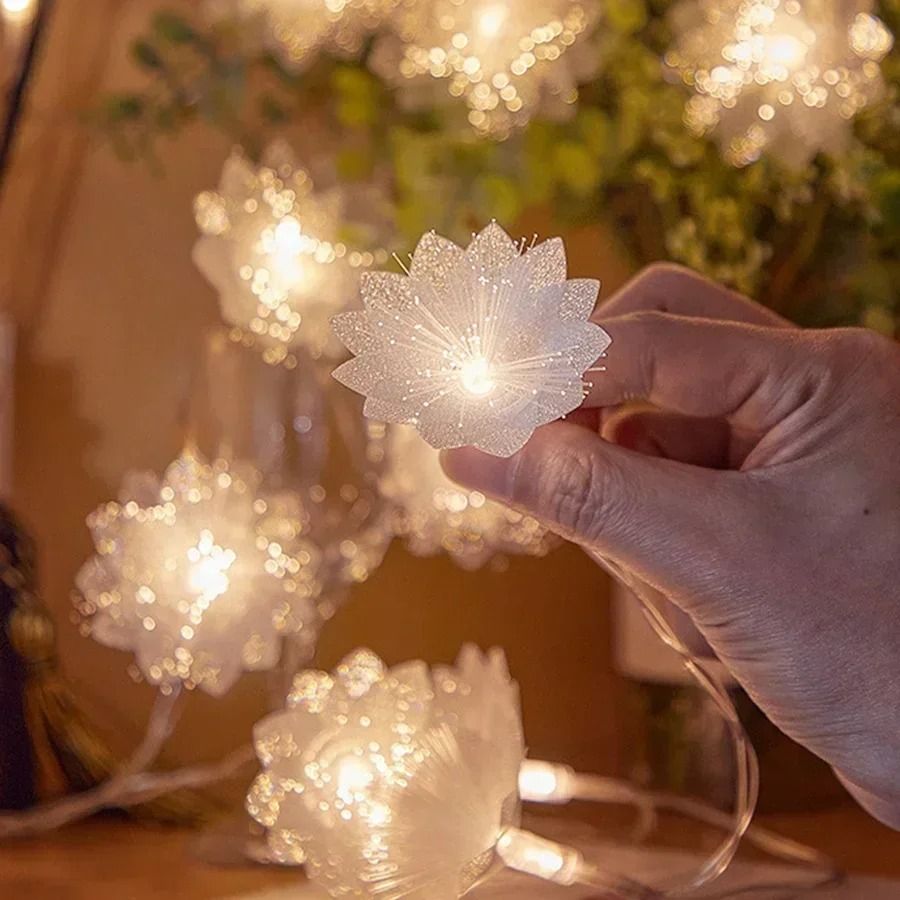 Battery Operated Fiber Optic Fairy Light Garland
