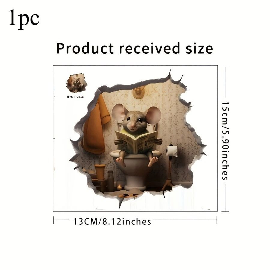 Premium 3D Mouse Hole Wall Sticker Waterproof Home Decor Decal for Walls, Doors, Stairs and Furniture
