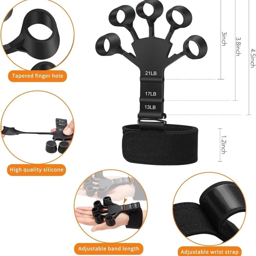 Adjustable Hand Gripper Grip Strengthener for Forearm & Finger Training
