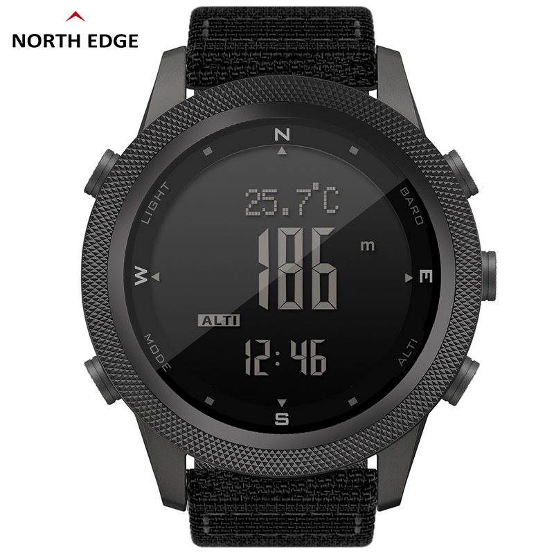 NORTH EDGE APACHE-46 Digital Sport Watch for Men, Outdoor Running, Hiking, Swimming, with Altimeter, Barometer, Compass