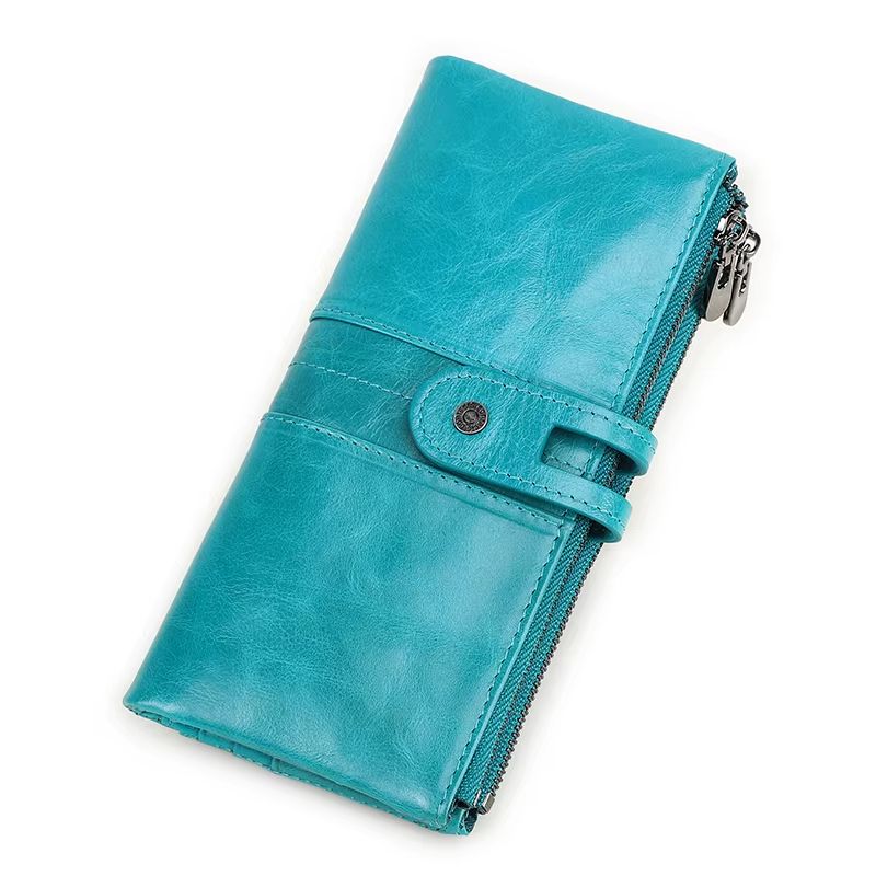 CONTACT'S Genuine Leather Men Clutch Wallet with Zipper Coin Pocket
