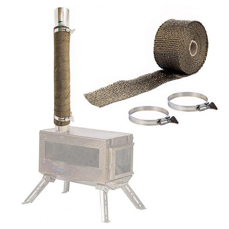 Fireproof Stove Pipe Wrap Insulation Kit with Clamps for Tent Stove Exhaust Heat Protection