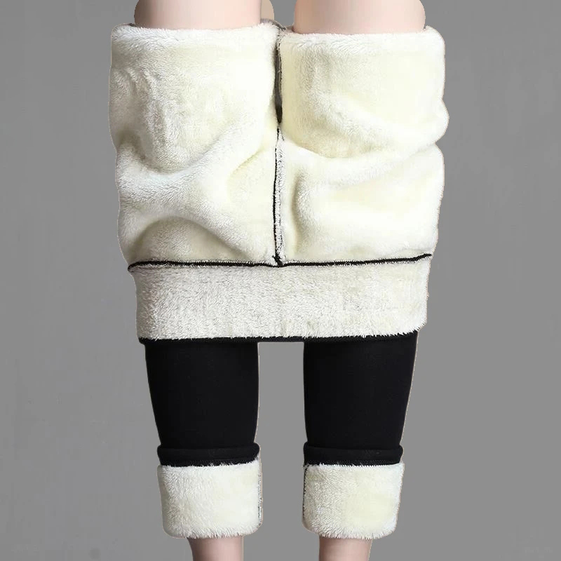 Women Winter Plus Velvet Stretch Leggings, High Waist Warm Leggings, Casual Thick Winter Pants