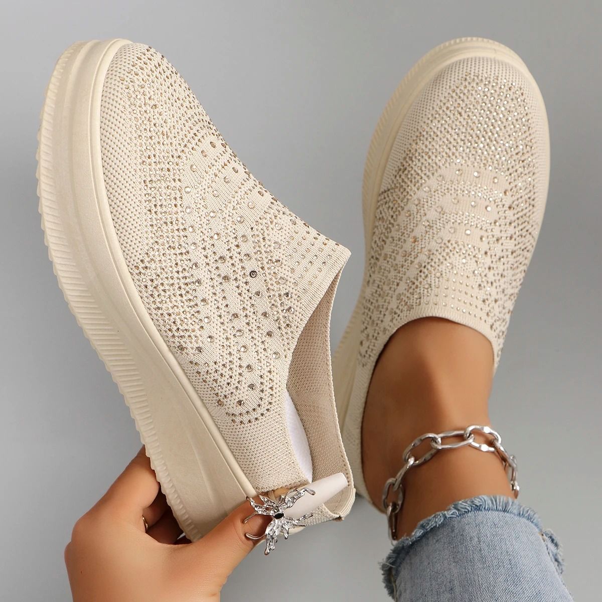 Womens Summer Breathable Mesh Flat Shoes Lightweight Casual Sneakers