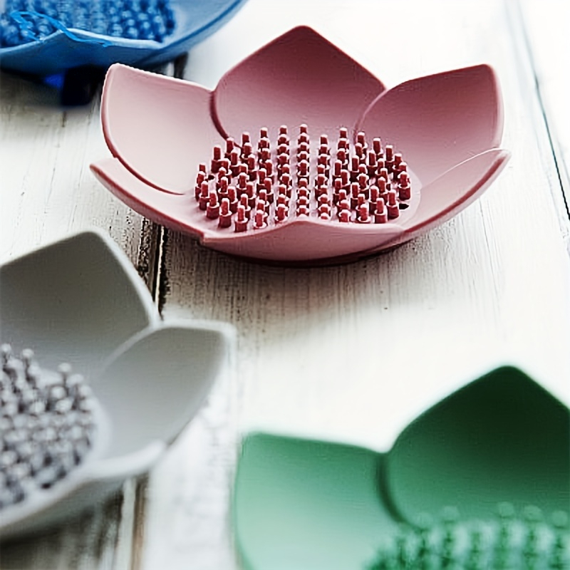 Lotus Design Soap Holder, Silicone Soap Box Drain Box Bathroom Accessories