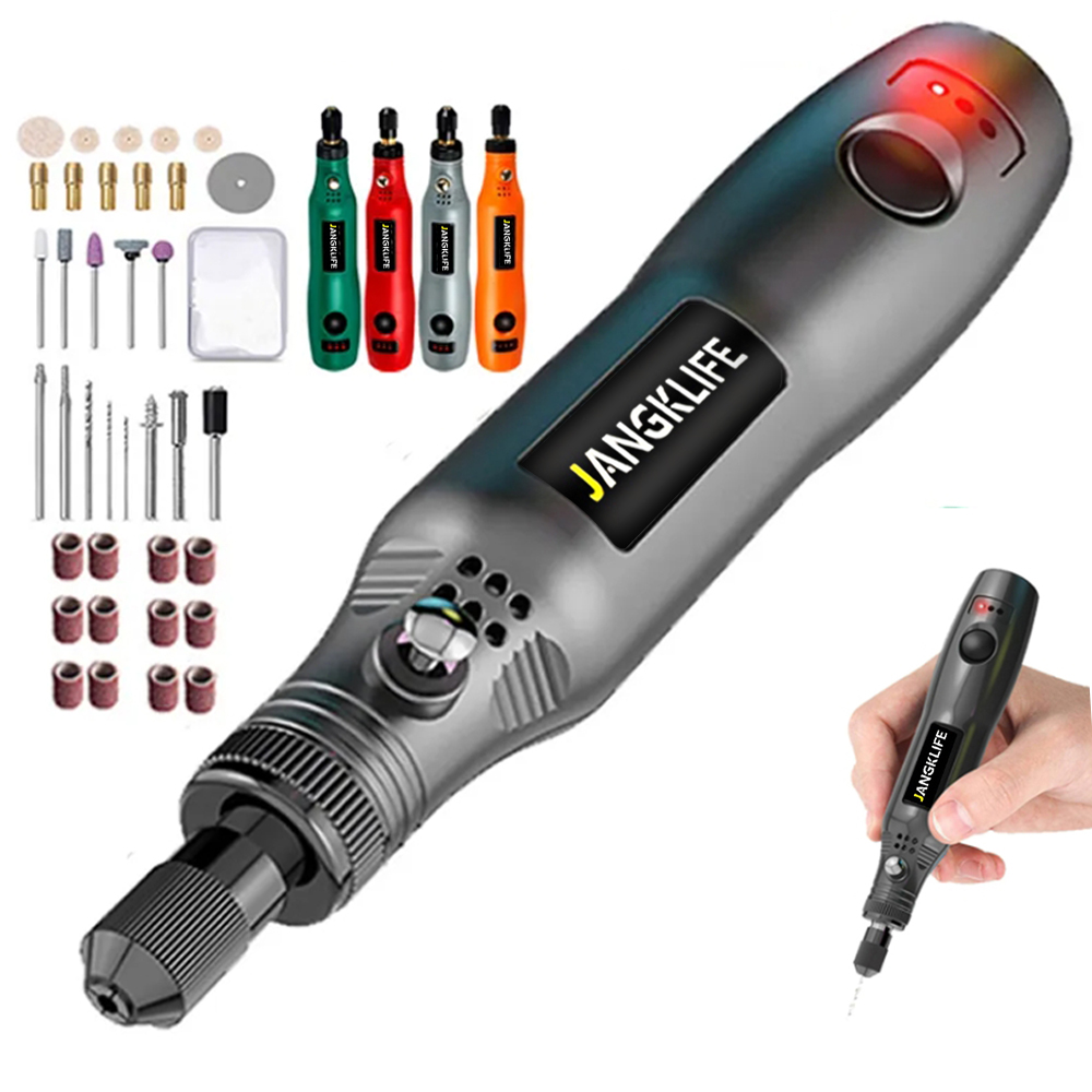 USB Cordless Rotary Tool Kit for Woodworking, Metal, Glass & Jewelry, Mini Wireless Drill for DIY Engraving & Crafting
