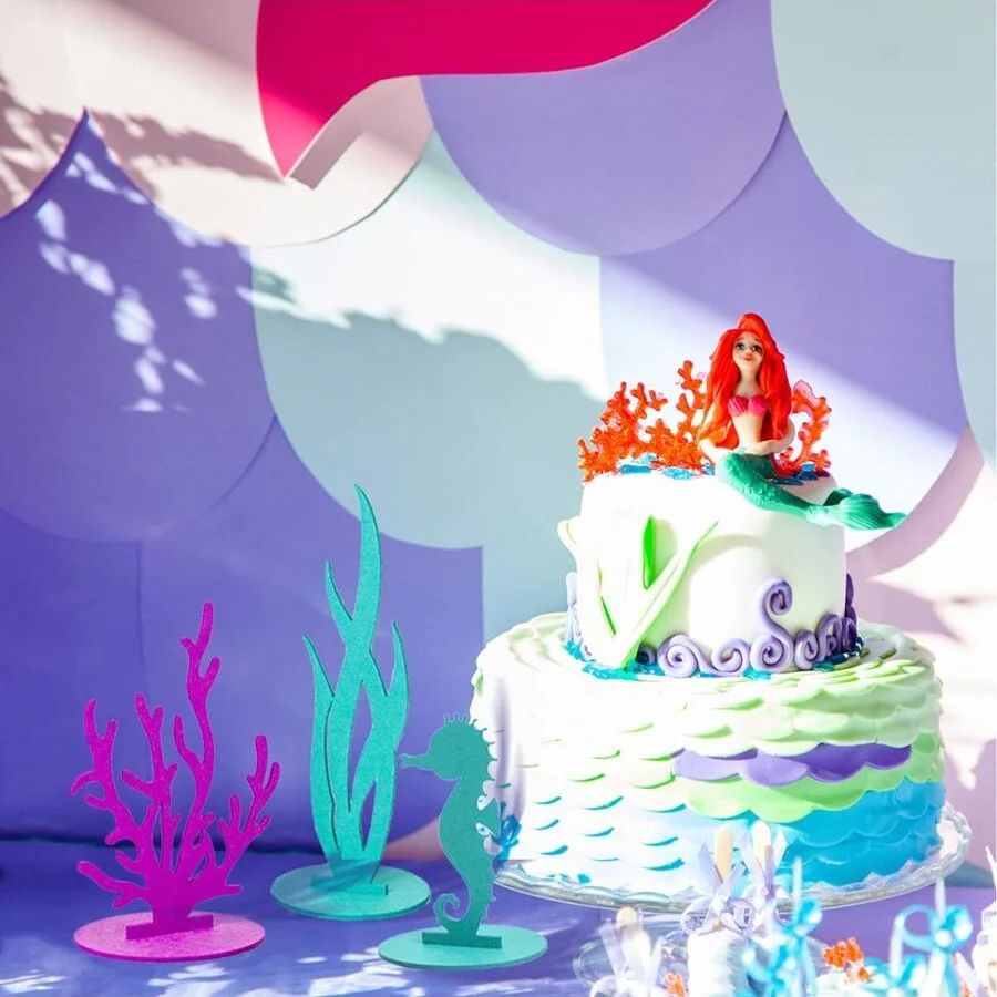 12 Piece Mermaid Birthday Table Centerpieces