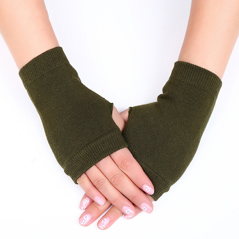 Women Stylish Hand Warmer Crochet Winter Gloves, Faux Wool Mitten, Twist Pattern, Warm Finger less Gloves