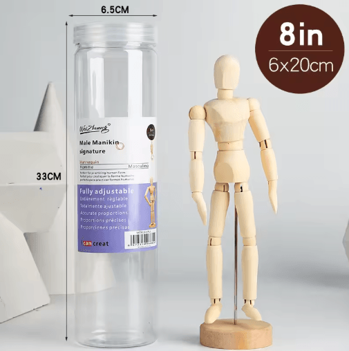Wooden Artist Mannequin Set – Adjustable Drawing Mannequin Model with Gift Box