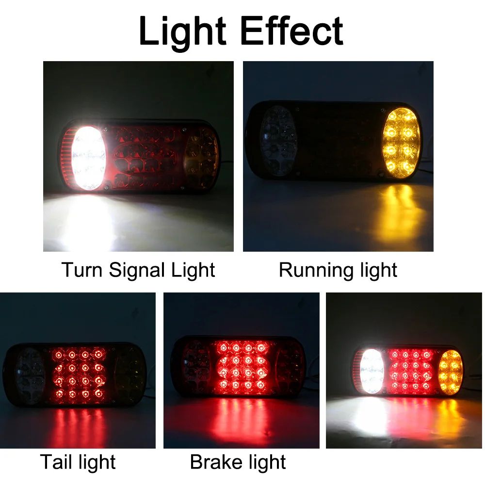 Heavy-Duty LED Trailer Tail Light Kit – 12V/24V Waterproof Truck Brake & Turn Signal Lights
