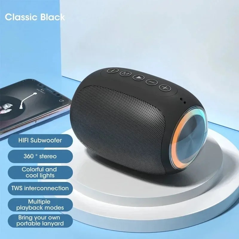Speaker Bluetooth Pink Portable, Outdoor Waterproof Speaker with 10W Bass, TF Card Slot, Strong Function