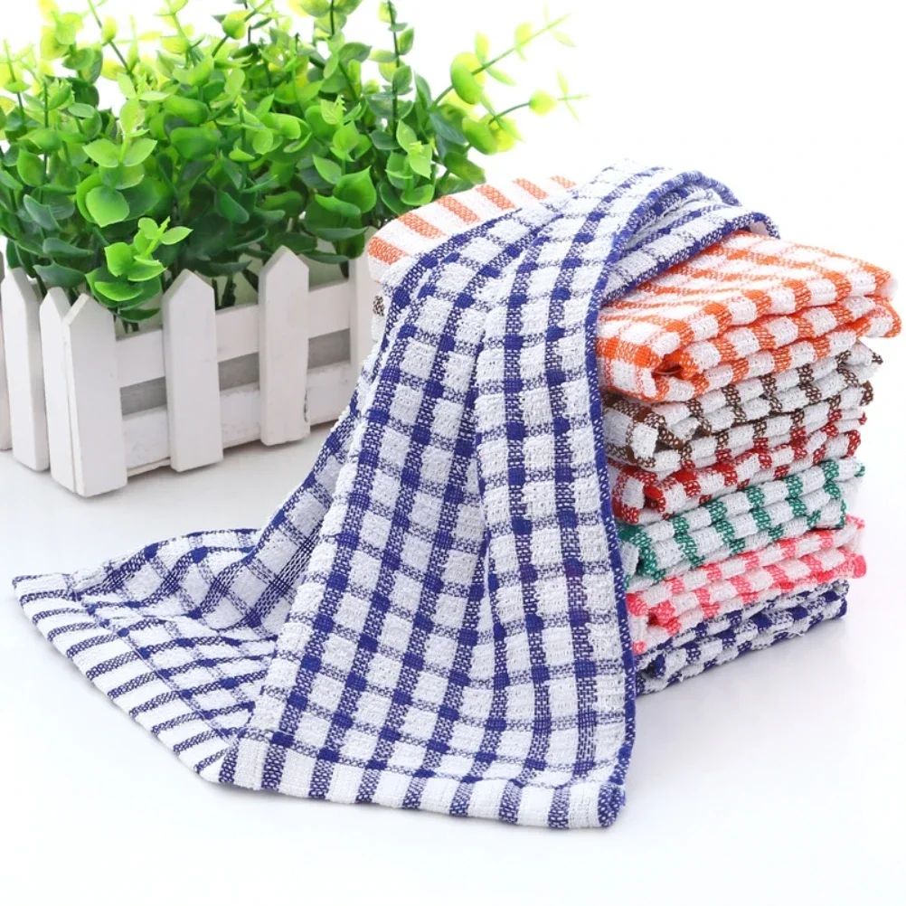 6 Pcs 100% Cotton Kitchen Cleaning Cloth Set – Absorbent Dish Towels for Restaurant, Catering & Home Wiping