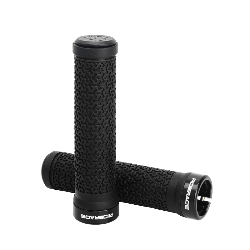 Premium MTB Bicycle Handlebar Grips Soft Non-Slip Rubber Locking Cover