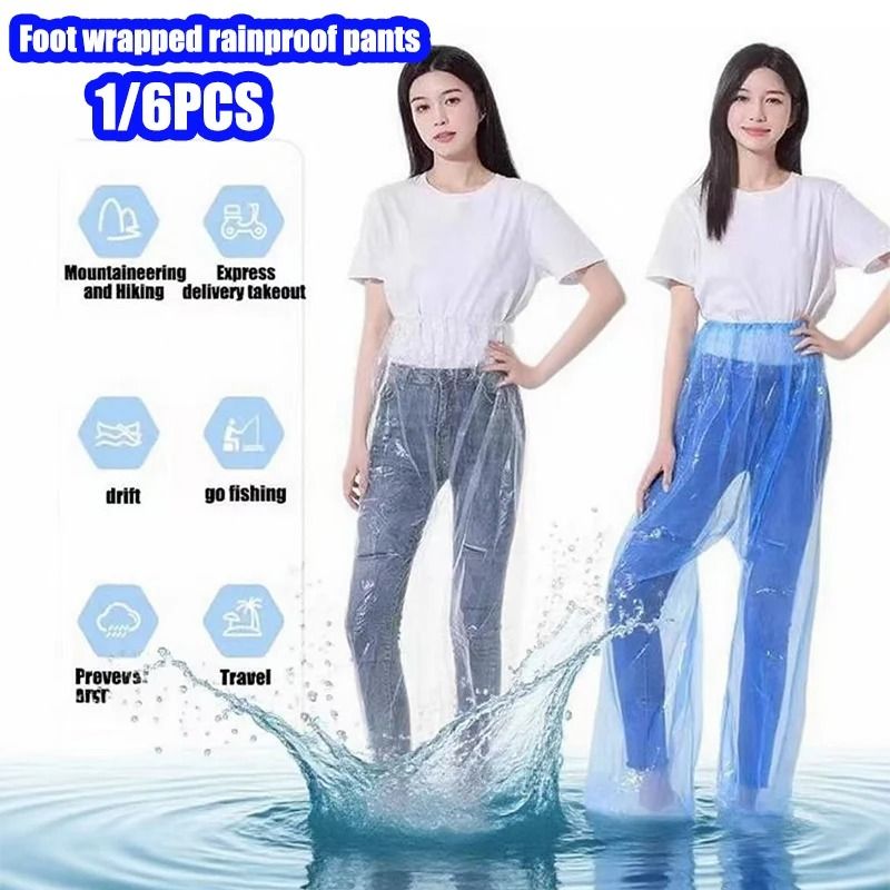 Disposable Waterproof Rain Pants Portable Outdoor Splash Proof Cycling Rainwear