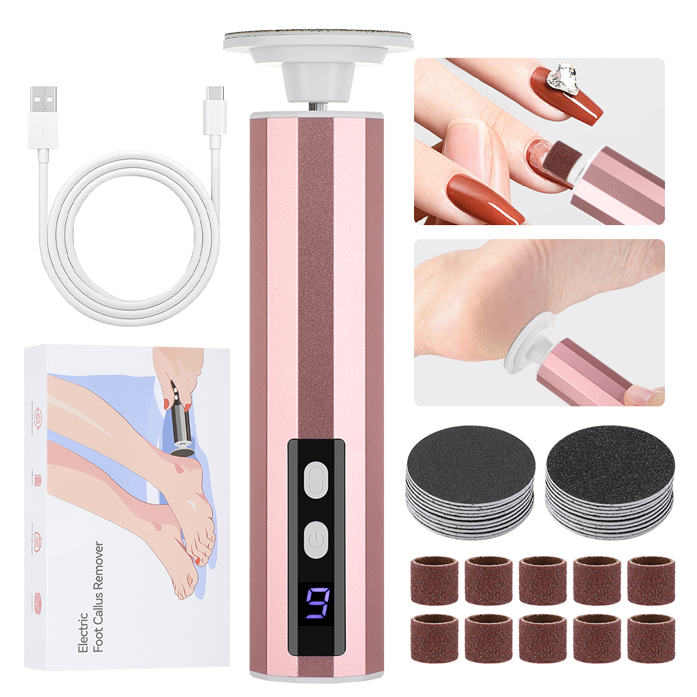 USB Rechargeable Wireless Foot Grinder, Heel File Grinding Exfoliator, Pedicure Salon Tools for Feet Care